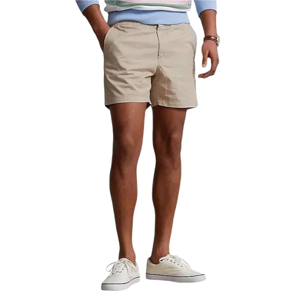 Polo Ralph Lauren XXL Beige Stretch Classic Fit 5" Prepster Elastic Waist Shorts